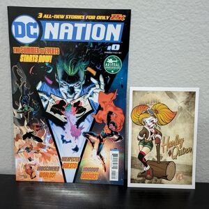 DC Comic book and Harley Quinn postcard print